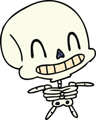 cartoon of spooky kawaii skeleton