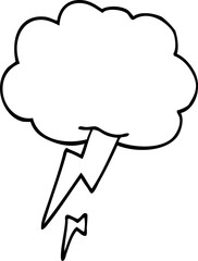 line drawing cartoon thunder and lightening