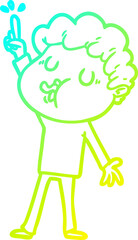 cold gradient line drawing cartoon man singing