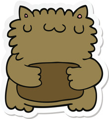 sticker of a cartoon bear
