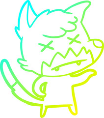 cold gradient line drawing cartoon dead fox