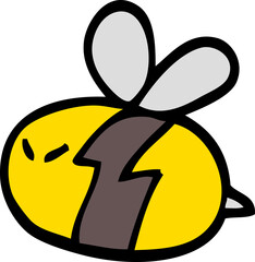 hand drawn doodle style cartoon bee