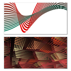 Wavy lines or ribbons. Multicolored striped gradient. Creative unusual background with abstract gradient wave lines for creating trendy banner, poster. Vector eps