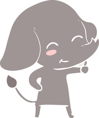 cute flat color style cartoon elephant