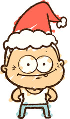 Christmas Man Chalk Drawing