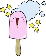 cute cartoon ice lolly