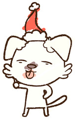 Christmas Dog Chalk Drawing