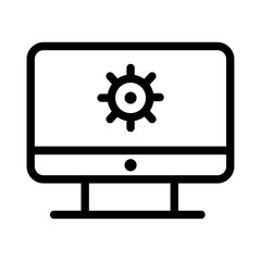 computer business icon with black outline style. icon, storage, business, symbol, set, vector, service. Vector illustration