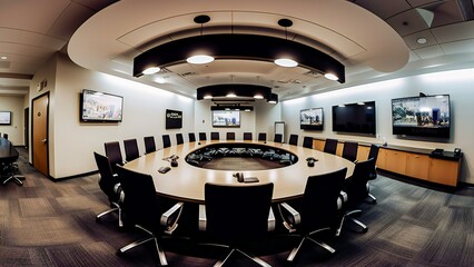 Modern and serious conference room interior
