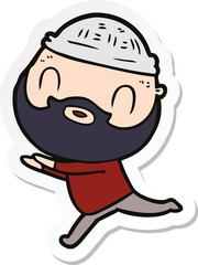 sticker of a cartoon bearded man
