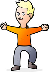 cartoon man panicking