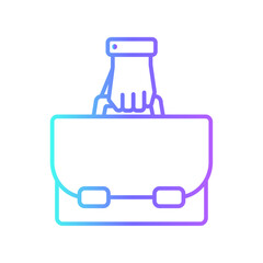 bag business icon with black outline style. business, icon, symbol, note, vector, document, office. Vector illustration