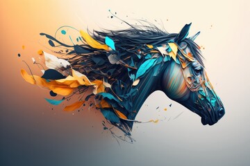 Create an abstract animal that embodies the concept of freedom . horse wallpaper Generative AI