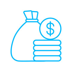money business icon with black outline style. icon, storage, business, symbol, set, vector, service. Vector illustration