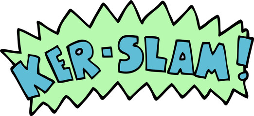 cartoon doodle words ker slam