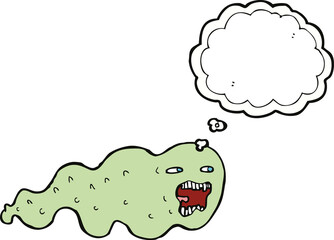 cartoon ghost with thought bubble