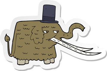 sticker of a cartoon mammoth