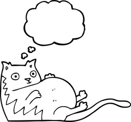 thought bubble cartoon fat cat