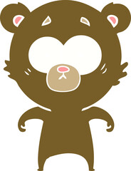 surprised bear flat color style cartoon