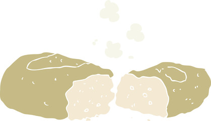 flat color illustration of a cartoon bread