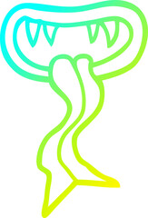 cold gradient line drawing cartoon halloween mouth