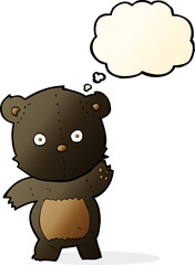 cute cartoon black bear with thought bubble