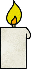 retro grunge texture cartoon lit candle