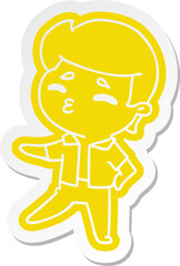 cartoon sticker kawaii 1950 cute boy