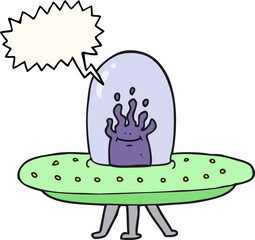 speech bubble cartoon flying saucer