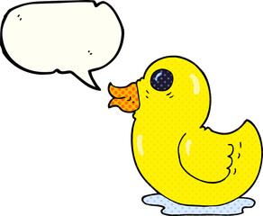 comic book speech bubble cartoon rubber duck