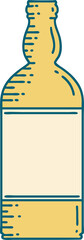 tattoo style icon of a bottle
