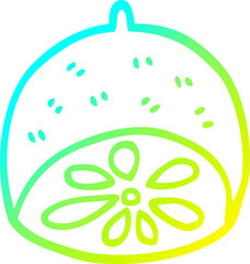 cold gradient line drawing cartoon lemon fruit