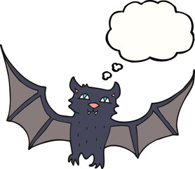 thought bubble cartoon halloween bat