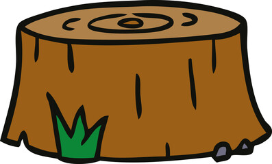 cartoon doodle of a tree log