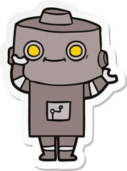 sticker of a cartoon robot