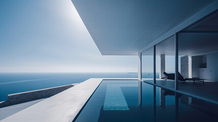 Fototapeta premium Minimalist Horizons, A Serene Sun and Sky Collection AI Generated 