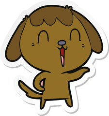 sticker of a cartoon dog