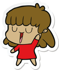 sticker of a cartoon woman
