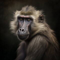 portrait of baboon