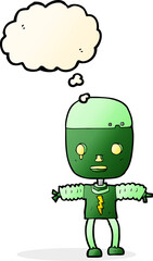 cartoon robot with thought bubble