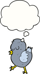 cartoon bird and thought bubble