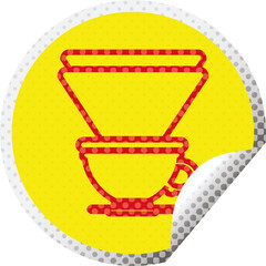 coffee filter cup circular peeling sticker