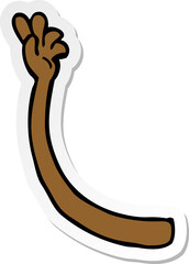 sticker of a cartoon arm