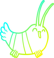 cold gradient line drawing cartoon crayfish