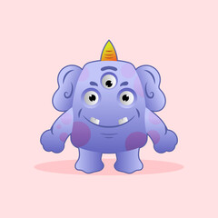 Cute monster kid cartoon vector icon illustration. monster holiday icon concept isolated