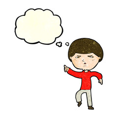 cartoon annoyed man with thought bubble