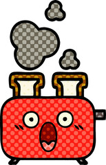comic book style cartoon of a toaster