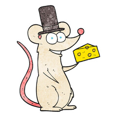 textured cartoon mouse with cheese