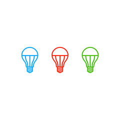 Naklejka premium RGB light bulbs lamp icon isolated on white background