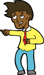cartoon funny office man pointing